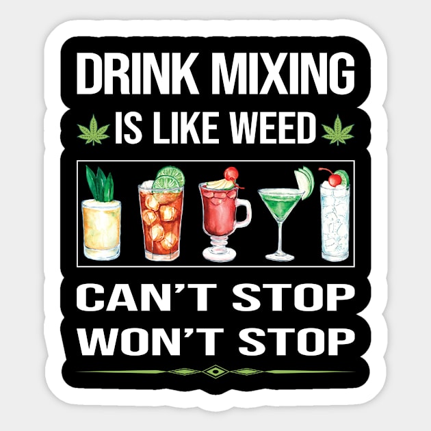 Funny Cant Stop Drink Mixing Mixologist Mixology Cocktail Bartending Bartender Sticker by symptomovertake